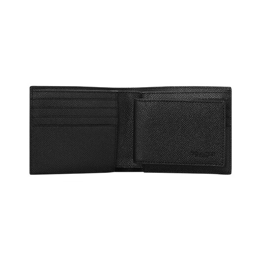 Coach (Coach) [Direkter Markenversorgung] Kurzes schwarzes schwarzes Lederfaltbrieftasche von Herren