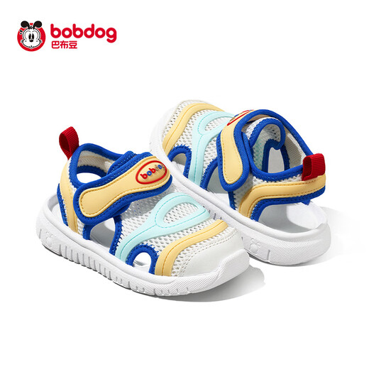 Babudou zapatos para niños pequeños de verano Mesh Mesh Caterpillar Zapatos funcionales para niñas zapatos para niños azules y blancos 22