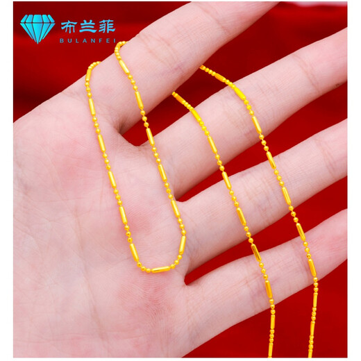 Xinheming sand gold necklace Thai women's model plated Vietnamese sand gold simulation pure pendant jewelry water wave necklace about 45CM long