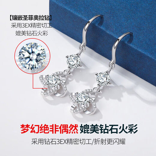 Crystal four-leaf clover earrings 99 pure silver earrings for women 2025 new earrings high-end birthday gifts for girls to give to their girlfriends