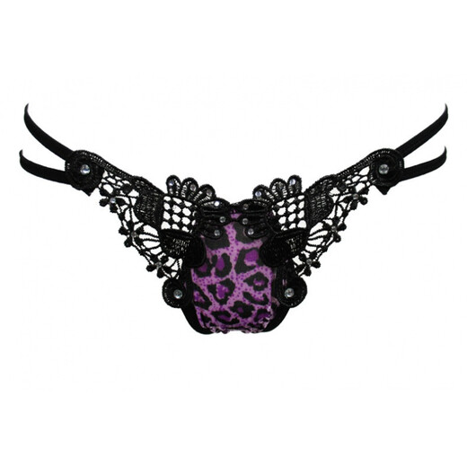 Sexy panties leopard print sexy thong seductive charming lace transparent hollow women's low waist red one size