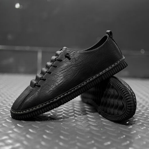 Changxiang Huili Boys 'Boys' Casual Shoes de cuero Nuevo estilo coreano de suela plana Versátiles Pedales de hombre lento de suela suave conduciendo Doudou Men's Shoes 9920 Brown Sports Code 41