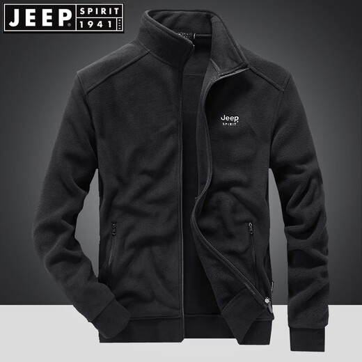 Jeep Spirit Jeep Fleece Jacke Herren- und Winterstand Halsband Fleece Top warm warm im Freien Innenkörper sowie Vlies verdickte Männerkleidung JPZM-9901 GRAU L Empfohlen 120-140jin [Jin gleich 0,5 kg]