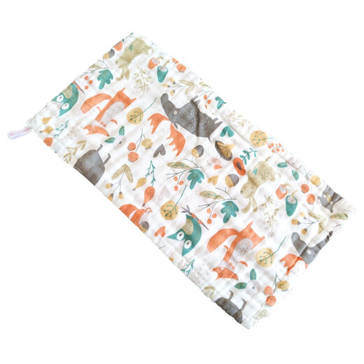Damian baby 6-layer gauze towel, pure cotton, super soft, newborn child face towel square towel, baby saliva feeding towel, strawberry + carrot rabbit + full bottom baby elephant + Bella elephant 25 50cm