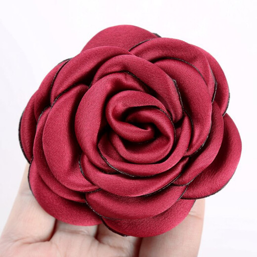 VAN OCEAN ANNORA camellia corsage small fragrance fabric silk satin rose big flower brooch head flower professional decoration shoe flower nanny green
