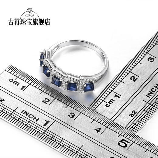 Guran 1.15 carat sapphire ring women's natural colored gemstone jewelry gemstone 925 silver inlaid No. 13