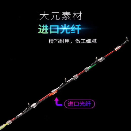 尚虞 光纤夜光竿稍LED竿稍筏竿桥筏竿稍半钛合金微铅软尾筏钓竿稍 0.55m 半钛光纤稍5号【中软】