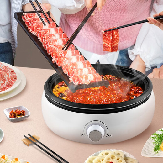 
Galanz multi-function electric heater with steamer, split electric hot pot, electric cooking pot, non-stick double-ring energy-concentration heating 3.4L 12003Z, steamer