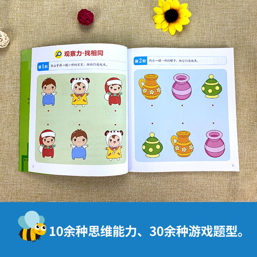 Libro de desarrollo intelectual para niños de 2 a 7 años, libro avanzado de desarrollo de todo el cerebro para niños de jardín de infantes, juguetes de desarrollo del cerebro izquierdo y derecho, libro de juegos de entrenamiento de pensamiento intelectual de los niños [3 libros para 3 años] Desarrollo intelectual