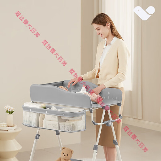 
ABCMOKOO Oti Diaper Table Baby Care Table No Installation Folding Multifunctional Baby Bath Dildo Table Morandi Gray [Oti-AIR Style + Bath Bath Bath Mat