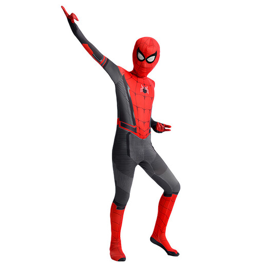 European and American Halloween costumes children's black Spider-Man jumpsuit adult Miles tights co Heroes Expedition mesh style one size 110