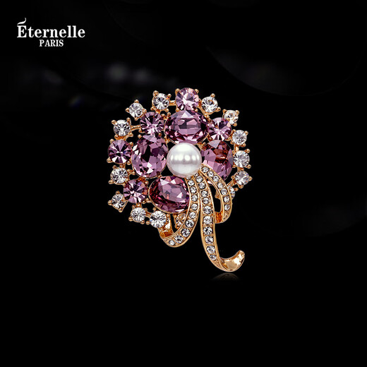 Eternelle French eternal original flower cluster brooch women's high-end elegant accessories autumn and winter collar brooch elegant pink