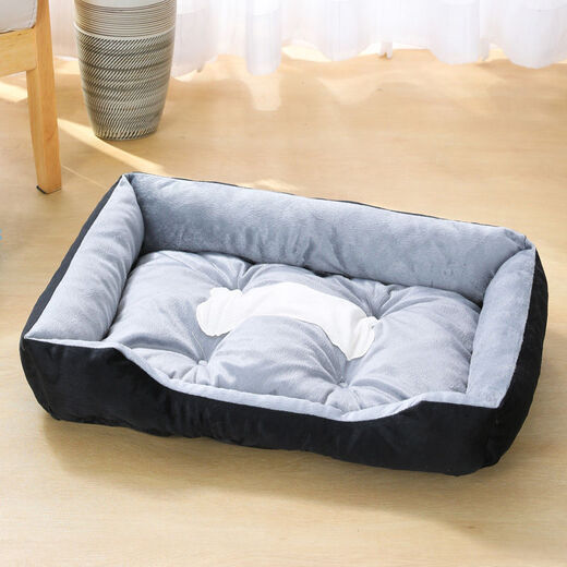Changjiu dog kennel cat nest in winter warm large small dog Teddy dog ​​kennel cushion sleeping mat pet supplies universal in all seasons coffee lattice plus blanket XXL number 90-70CM recommended 70Jin [Jin equals 0.5 kg]