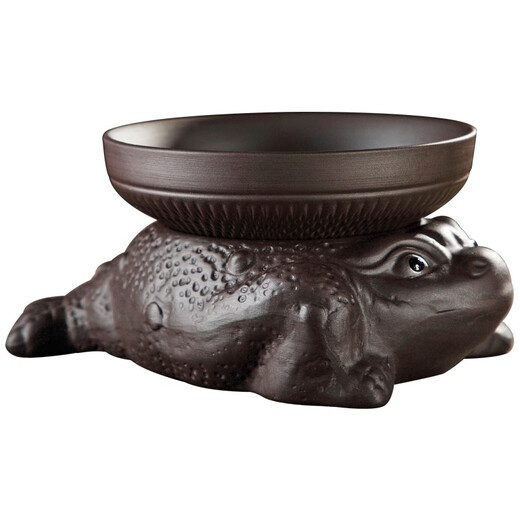 Tang Feng creative bamboo hat tea drain all-ceramic one-piece filter tea Kung Fu tea set tea filter purple sand tea pet ornaments tea separator purple sand golden toad tea drain