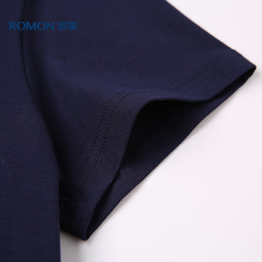 
ROMON short-sleeved T-shirt for men summer casual short-sleeved men ice silk base shirt T-shirt for men LM688 Navy 2XL
