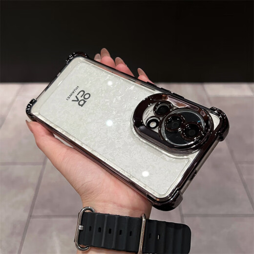 库凯伦（保护镜头）华为nova12pro/nova13手机壳透明气囊防摔套nova12 ultra镜头全包电镀手机保护壳 nova12Pro/12ultra银色-自带镜头膜