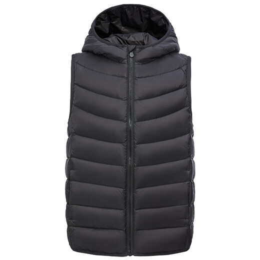 Bosideng (BOSIDENG) children's down jacket, medium and large, thickened spring and autumn hooded vest jacket for boys and girls, mountain and river prism blue_9AX4 upgraded new XXS 150_72