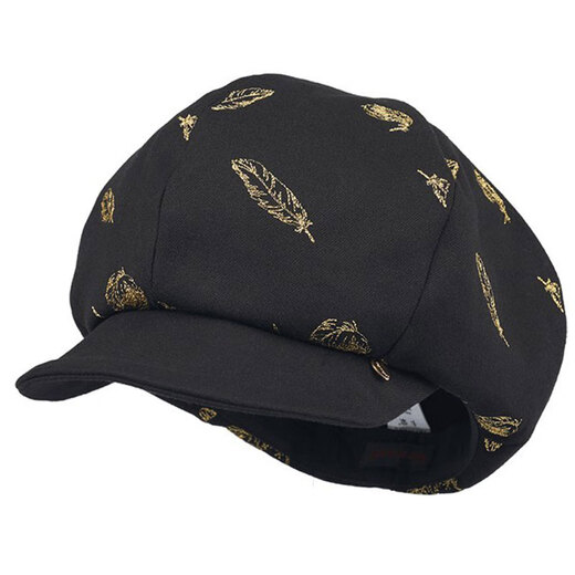 Kenmont Hat Women's Winter Korean Beret Korean Version Versatile British Painter Hat Wool Warm Peaked Cap Black (KM-2632-01) M Adjustable (57.5c)