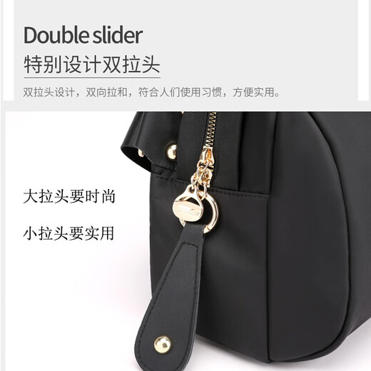 酷奇袋鼠单肩小包包女夏斜挎包时尚女包帆布包百搭牛津布贝壳包潮2025新款 棕色