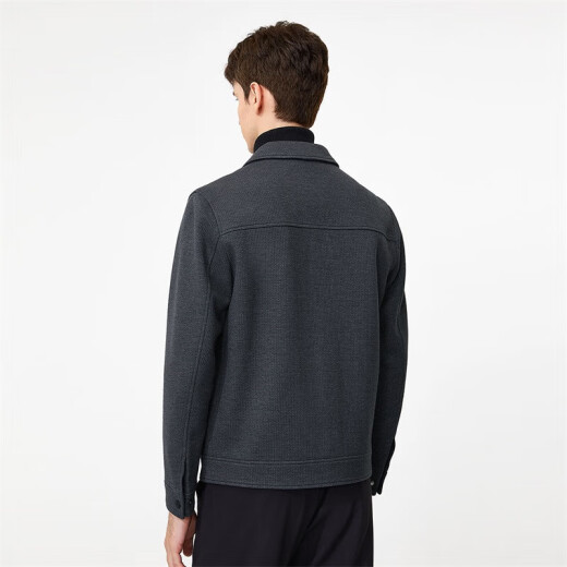 Jinlilai GY Clothing Single Jacket Men's Lapel Single Jacket Fashion Casual Men's Top Jacket Grey 1XL