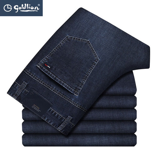 Goldlion 2024 Frühlings- und Sommer-Jeans für Männer für Männer mit mittleren Alters, die hohe Qualitätshosen dünn B-3882 Zhonglan 29