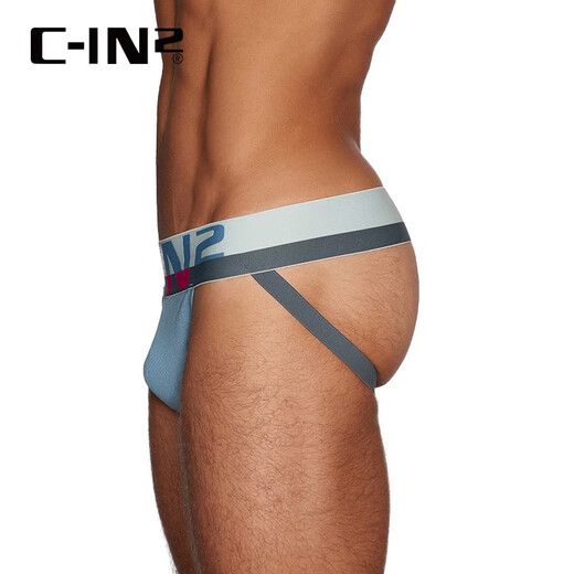 C-in2 New Thong Herren Baumwolle Spandex u konvexer großer Tasche sexy Hüfte exponierte Doppel-Tanga-Männer 8025fc Grün 394-1 m für 2 Fuß 4-2 Fuß 5 Taille (Größe 31-33) geeignet (Größe 31-33)