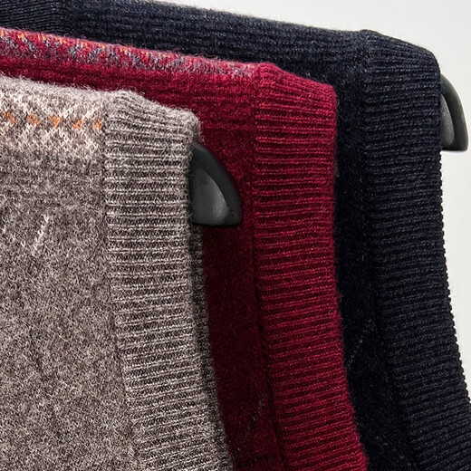 Hengyuanxiang thickened 100% pure wool cardigan vest men 2023 autumn and winter new style pocket sweater vest men Zhongjia M 170/48/105