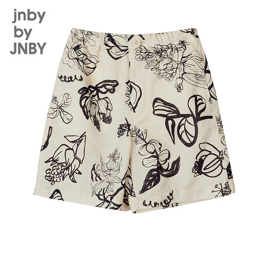 jnby by JNBY Jiangnan cloth children's clothing shorts summer colorful print cute casual cotton linen men and women children 1N6E13790 973 meters black two-color 120 cm