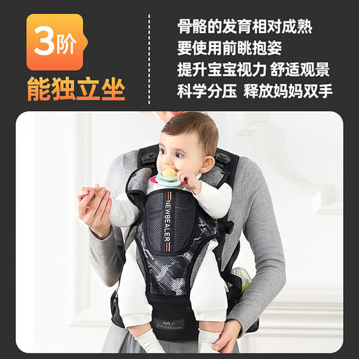 纽贝乐新生婴儿背带腰凳0-36个月背娃出门抱娃神器小月龄宝宝前横抱托