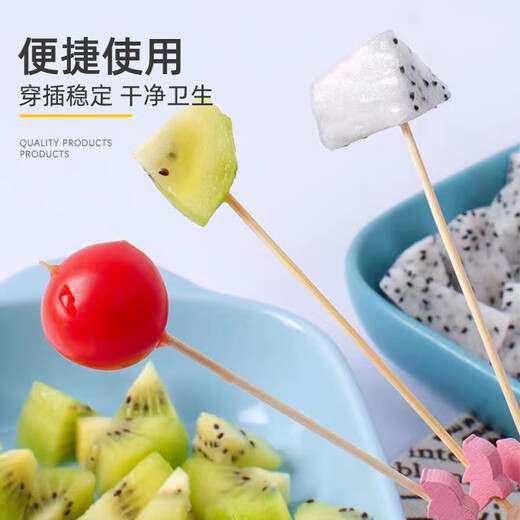 Chuge high-quality disposable fruit fork, good-looking disposable fruit picks, Bobo chicken bamboo sticks, children's fruit plate bamboo sticks 15cm, candy hearts 12cm, 100 pieces/pack