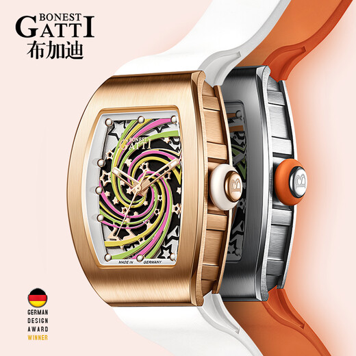 Bugatti (Bonest Gatti) Regardez la série Phantom Série féminine Fashion Fashion entièrement automatique Mécanique pour l'anniversaire de la petite amie Généreuse Anniversaire de la Saint-Valentin Gift Youth Light Pink BG9901-L5 [Recommandé]