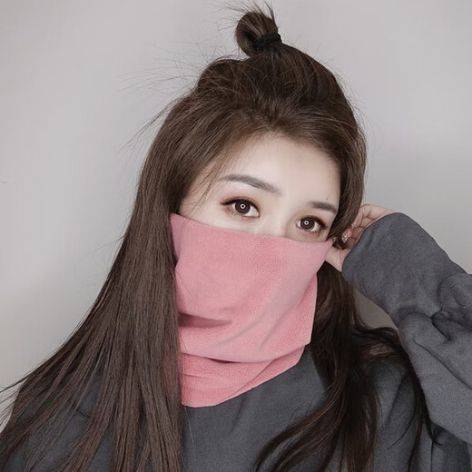 美伦玫新款秋冬季围脖女士百搭加厚保暖套头脖套户外骑行防寒护颈面罩男 3889白色 均码