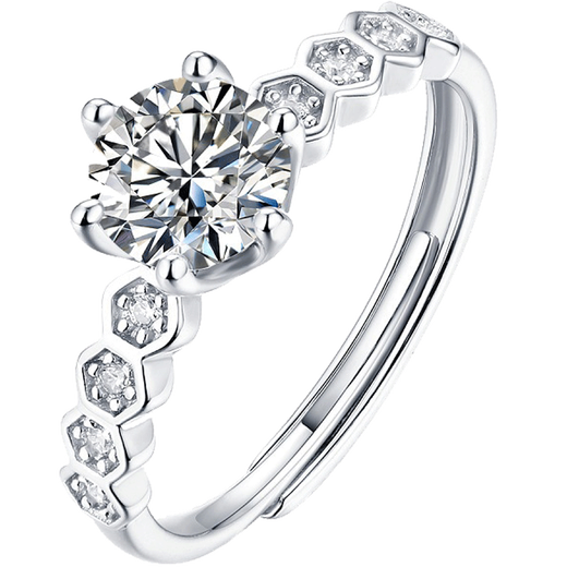 EothPT950 Platinum 1 Carat Moissanite Diamond Couple Ring Female Pair Ring Lover 520 Birthday Gift for Girlfriend Pair PT950 Platinum Moissanite Ring + Certificate