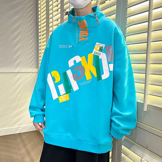 
Boyle Di spring and autumn boys half turtleneck base shirt 12-year-old middle school student handsome top 15 teenager big children long-sleeved sweatshirt 693 blue (single-piece sweatshirt) quality upgrade 165 L (recommended 98-120 Jin [Jin equals 0.5 kg])
