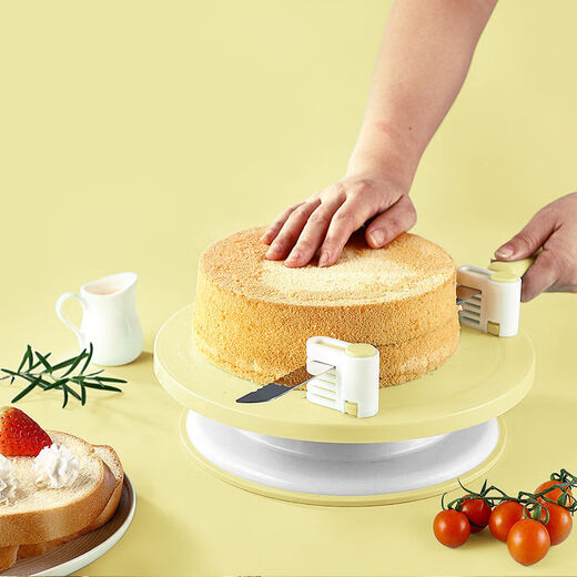 Lailife's new cake turntable rotating table non-slip decorating table set household birthday cake DIY special baking tools macaron pink new turntable set one