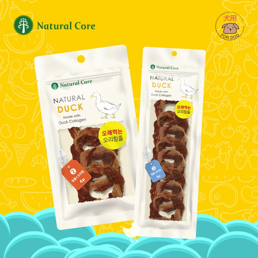 Natural Core natural core dog snacks for dogs, teething biltong, duck tendon wrapped duck meat rings (80g)