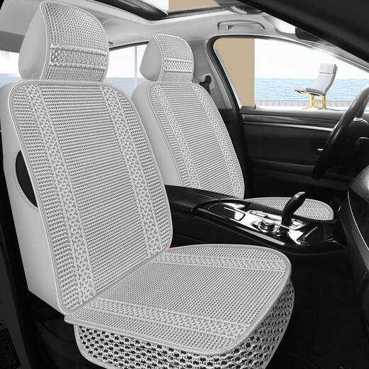 Maifanrui Imitation handgestrickter Eis Seidenautos Sitzkissen Sommer Cool Kissen geflochtene Stoff Sitzkissen kühle matte die ganze Saison All-Saison Universal Sitzkissen Schwarze Standardversion-5-Sitze Peugeot 308 408 508L 4008 5008