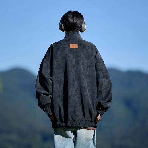 Shelley Jones American retro pu leather jacket men's autumn new loose trendy high-end handsome jacket clothing black XL recommended 125-135Jin Jin equals 0.5 kg