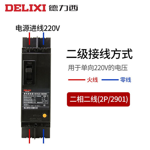 Delixi – protecteur de fuite électrique DZ15LE-100/4901, disjoncteur triphasé, interrupteur d'air 63A100A, interrupteur de porte électrique 10A 2P