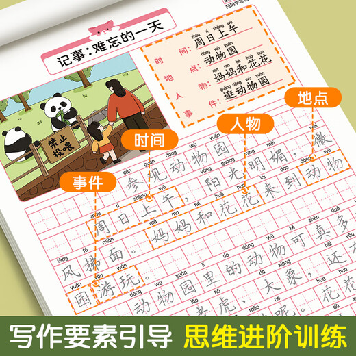 Liupintang looks at pictures, writes words and practice calligraphy, special for primary school students, one daily practice for second grade, a complete set of Chinese language people's education version, children's regular script composition, pen copying practice, hard-pen calligraphy practice calligraphy book
