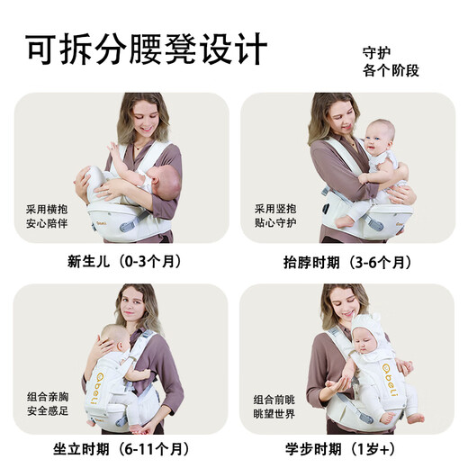 Abeli Abelie Taillenhocker Babygurt 0 bis 36 Monate Taillenschutz und Baby mit Artefakt Baby Front Umarmung