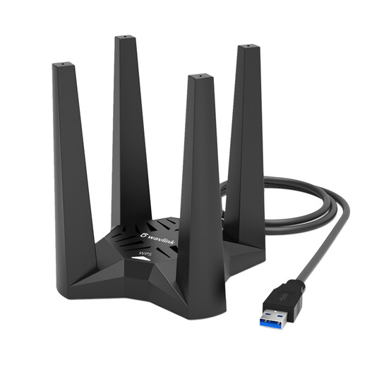 睿因（Wavlink） 1900M双频USB无线网卡台式机笔记本无线信号WIFI接收发射器游戏千兆低延迟 1900M电竞外置四天线款