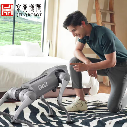 Jingtianbote GO2 Robot inteligente de cuatro patas, duración de la batería de doble batería, voz GPT, versión de programación inteligente, robot biónico, pantalla de rendimiento, perro de cuatro patas, GO2-Pro+control remoto+batería larga
