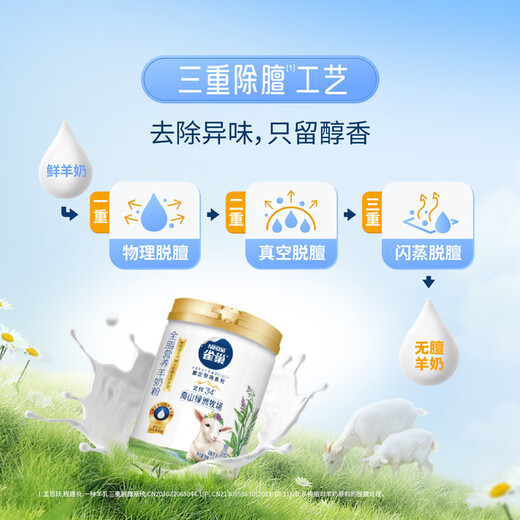 
Nestlé full-fat goat milk powder, high protein and high calcium, limited ranch series nutritional milk powder, canned 675g2 cans