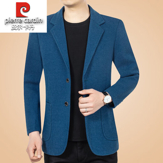 皮尔卡丹（pierre cardin）高档羊毛呢西装外套男士2024秋冬新款中年休闲西服修身单西上衣 610浅咖色 高档男装 S 165 【适合95-100斤】