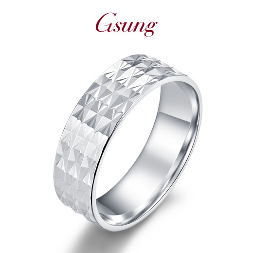 GsunG platinum couple ring new PT950 car flower star ring fashionable shiny platinum ring for men and women priced by gram, please contact customer service before bidding for gold price