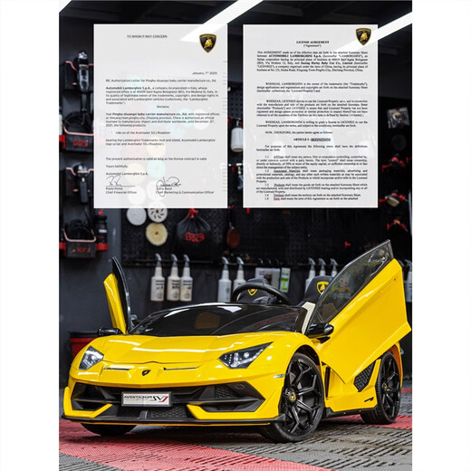 SVNCK Lamborghini two-seater children's electric car remote control four-wheeled children's toy sports car for male and female babies can sit on one person, white, mobile phone remote control + music + mobile phone Bluetooth, drift upgraded version LCD screen + video playback + all functions of the drift version