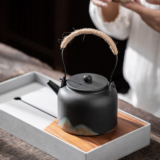 SUSHI CERAMICS Ti Liang Kung Fu Tea Set Retro Coarse Pottery Shanwenshui Painting Ceramic Teapot 350ml