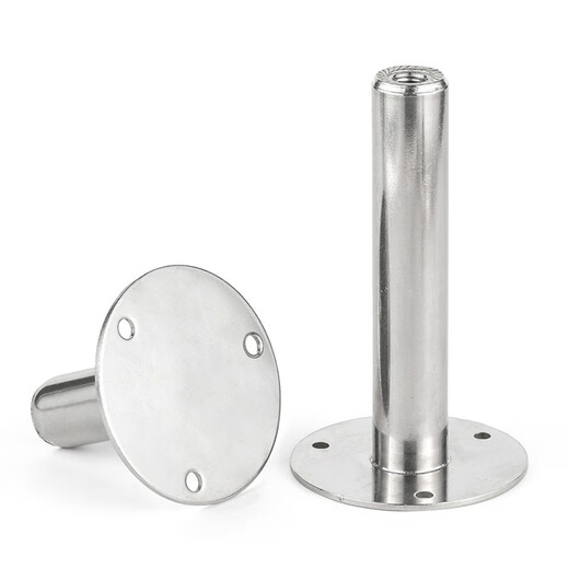 Jinggong 304 stainless steel pipe clamp tray cylindrical nut pipe bracket base fixed pipe clamp bracket disc support foot M8*25mm