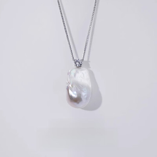 Baroque Pearl Pendant Silver Necklace Women's 2024 New Women's Light Luxury Niche Silver Jewelry Clavicle Baroque Necklace